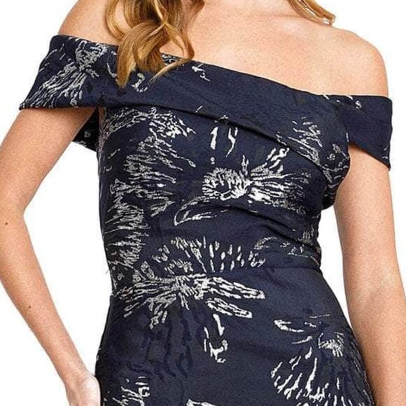 NWT Nicole Bakti 7176  Mother of the Bride Dress Navy/Silver Size 4 - Picture 3 of 11